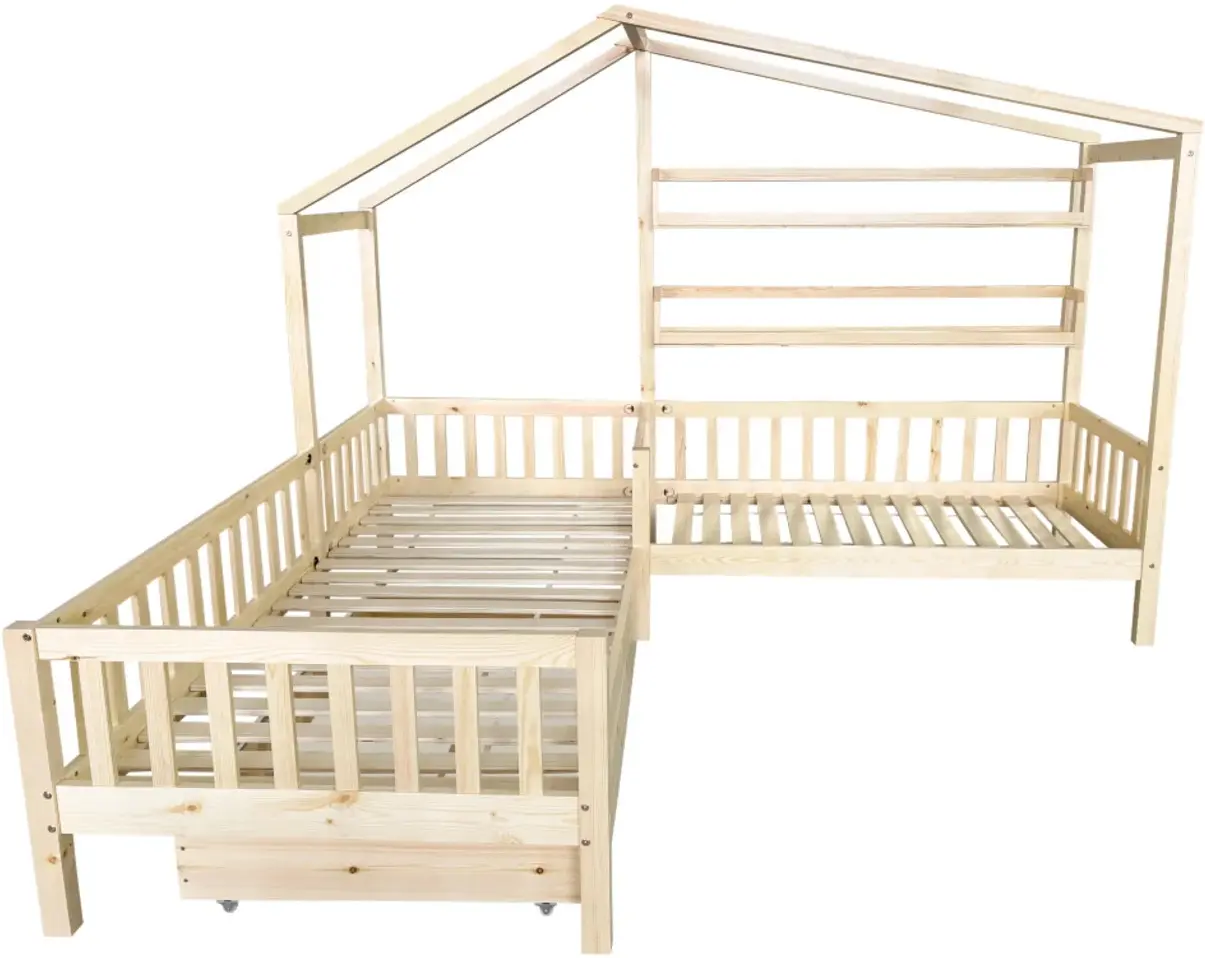 Кровать Tempo Kondela Enola 90x200+70x140 (Natural) - 4
