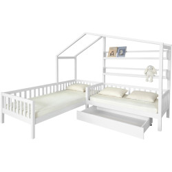Кровать Tempo Kondela Enola 90x200+70x140 (White) Thumb