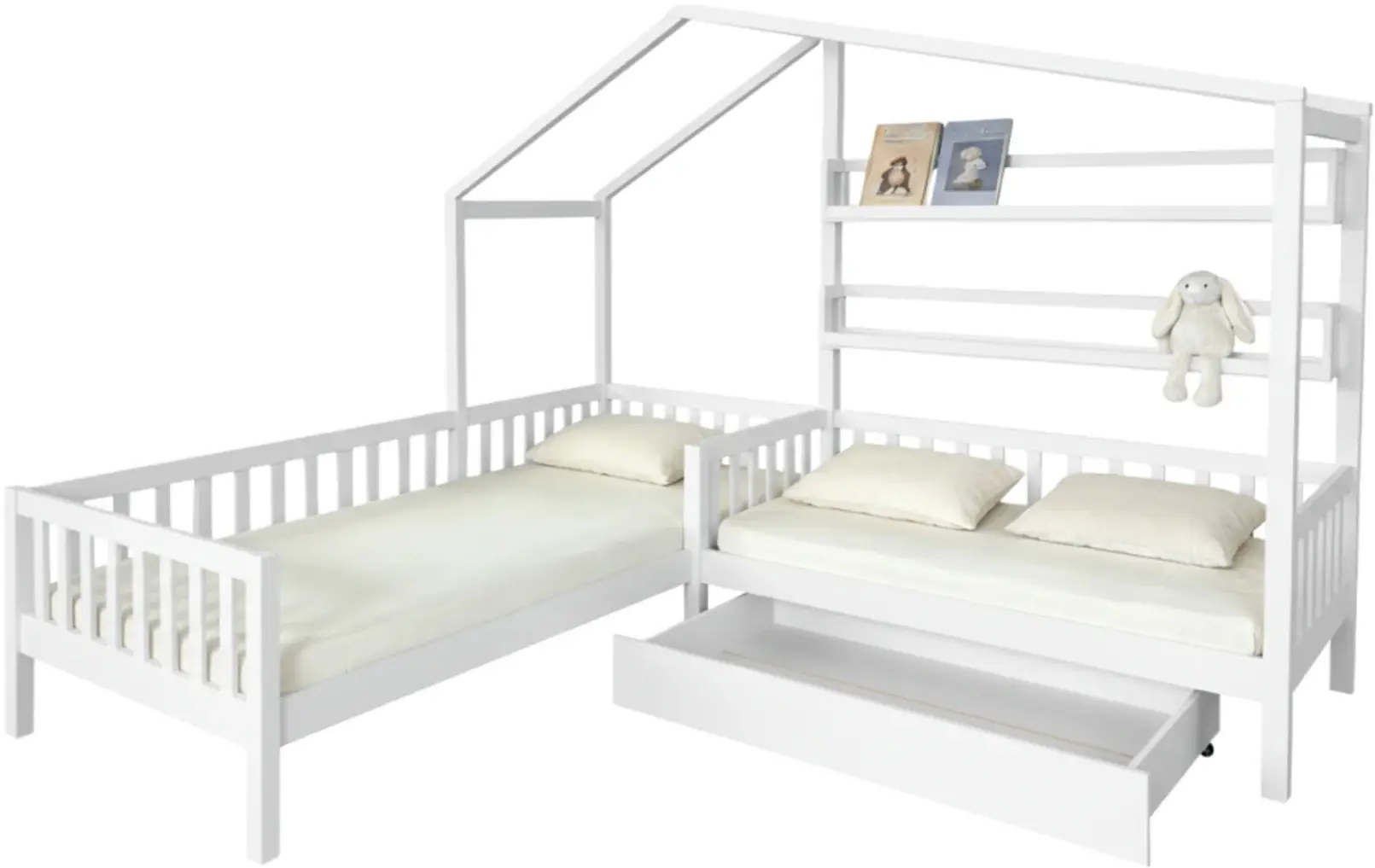 Кровать Tempo Kondela Enola 90x200+70x140 (White) - 2
