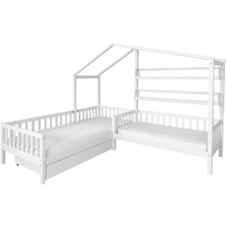 Кровать Tempo Kondela Enola 90x200+70x140 (White) Thumb