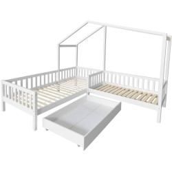 Кровать Tempo Kondela Enola 90x200+70x140 (White) Thumb