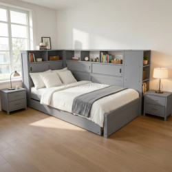 Кровать Tempo Kondela Lendon с выдвижной кроватью 90x200 (Grey)