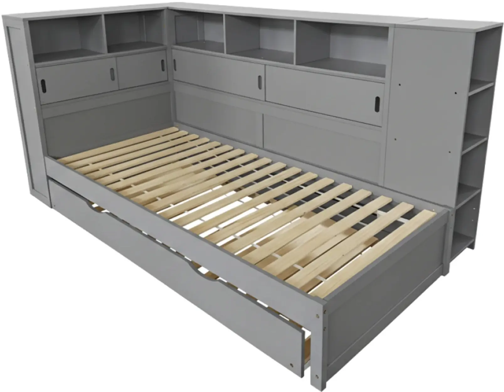 Кровать Tempo Kondela Lendon с выдвижной кроватью 90x200 (Grey) - 4