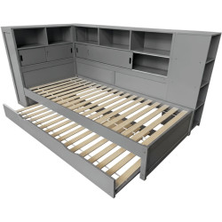Кровать Tempo Kondela Lendon с выдвижной кроватью 90x200 (Grey) Thumb