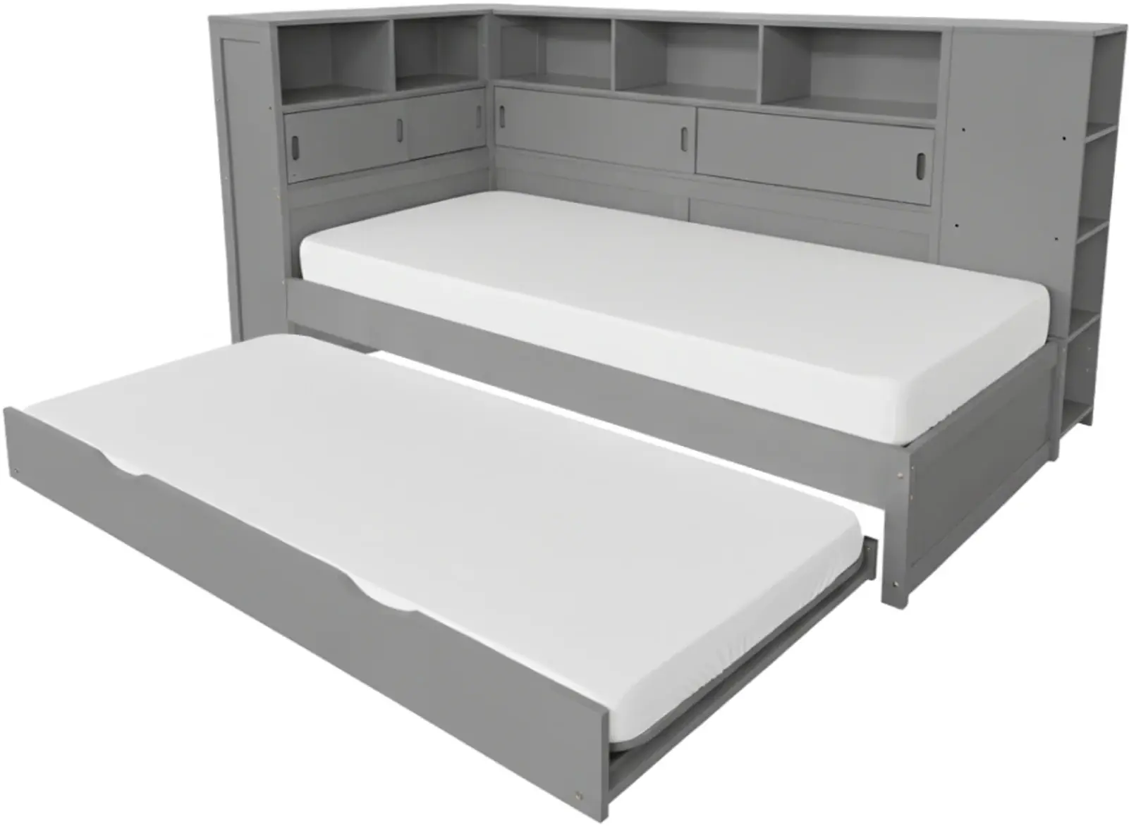 Кровать Tempo Kondela Lendon с выдвижной кроватью 90x200 (Grey) - 7