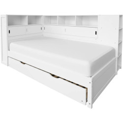 Кровать Tempo Kondela Lendon с выдвижной кроватью 90x200 (White) Thumb