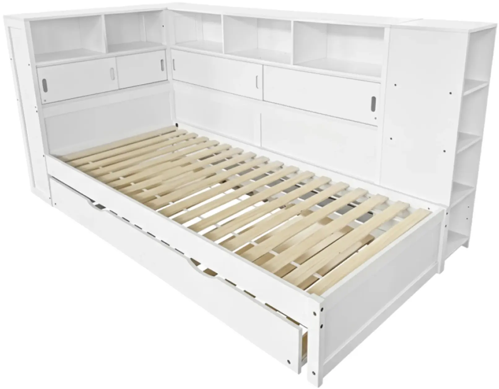 Кровать Tempo Kondela Lendon с выдвижной кроватью 90x200 (White) - 4