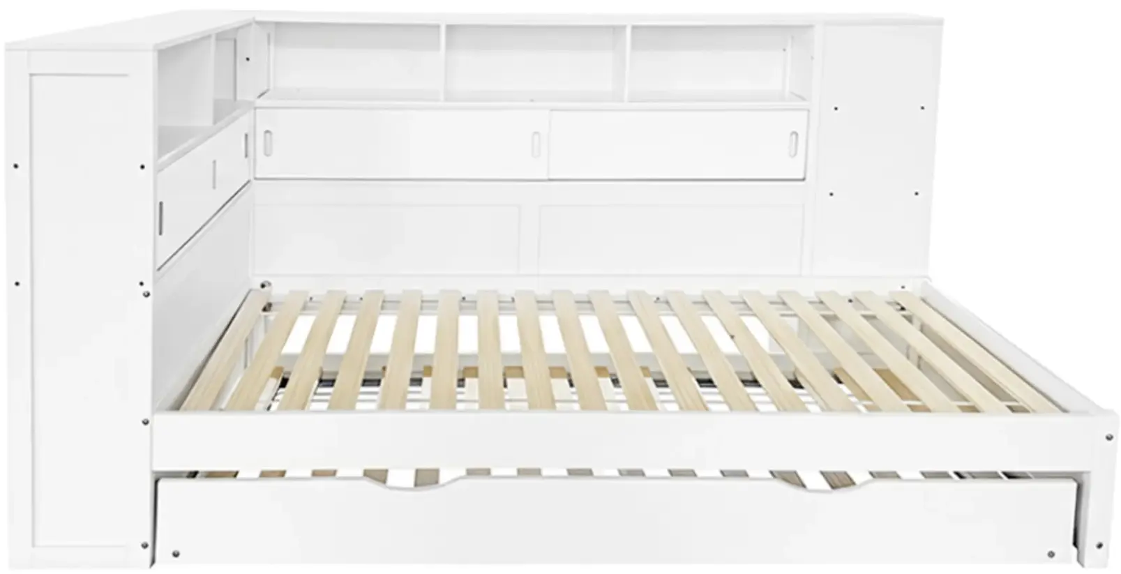 Кровать Tempo Kondela Lendon с выдвижной кроватью 90x200 (White) - 5