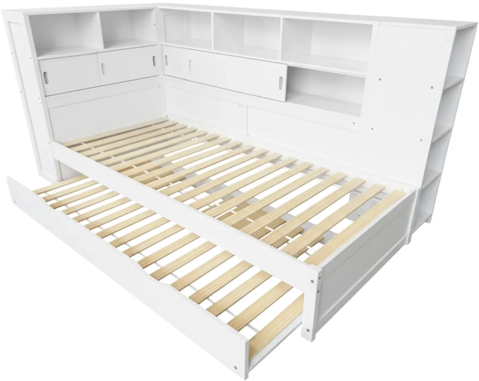 Кровать Tempo Kondela Lendon с выдвижной кроватью 90x200 (White) - 6