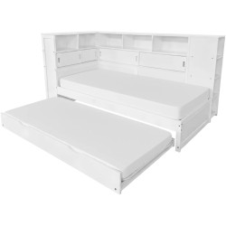 Кровать Tempo Kondela Lendon с выдвижной кроватью 90x200 (White) Thumb