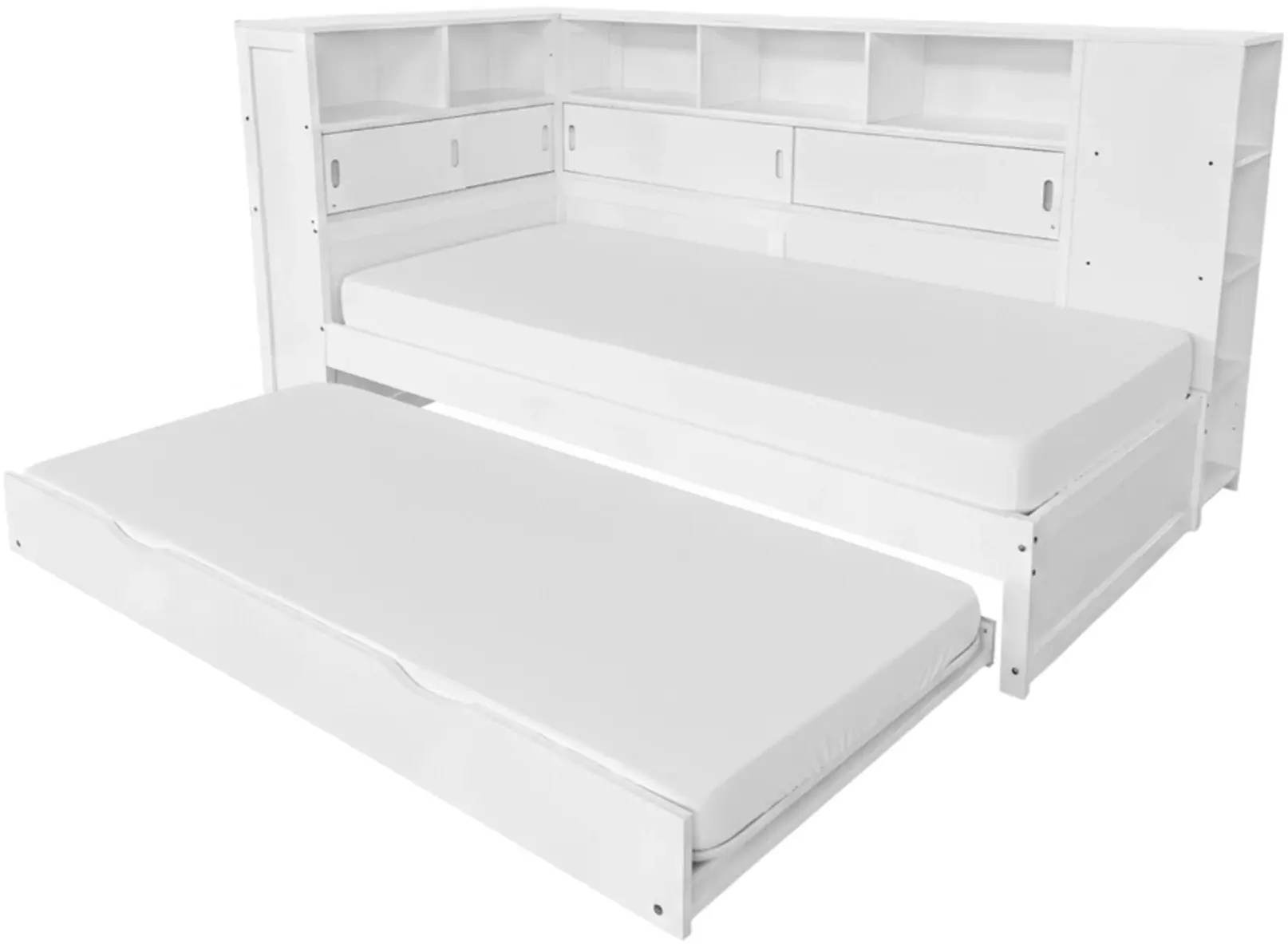 Кровать Tempo Kondela Lendon с выдвижной кроватью 90x200 (White) - 7