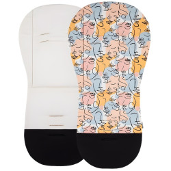 Saltea pentru carucior Petite&Mars Foamy Limited 100 Faces (Beige/Multicolor) Thumb