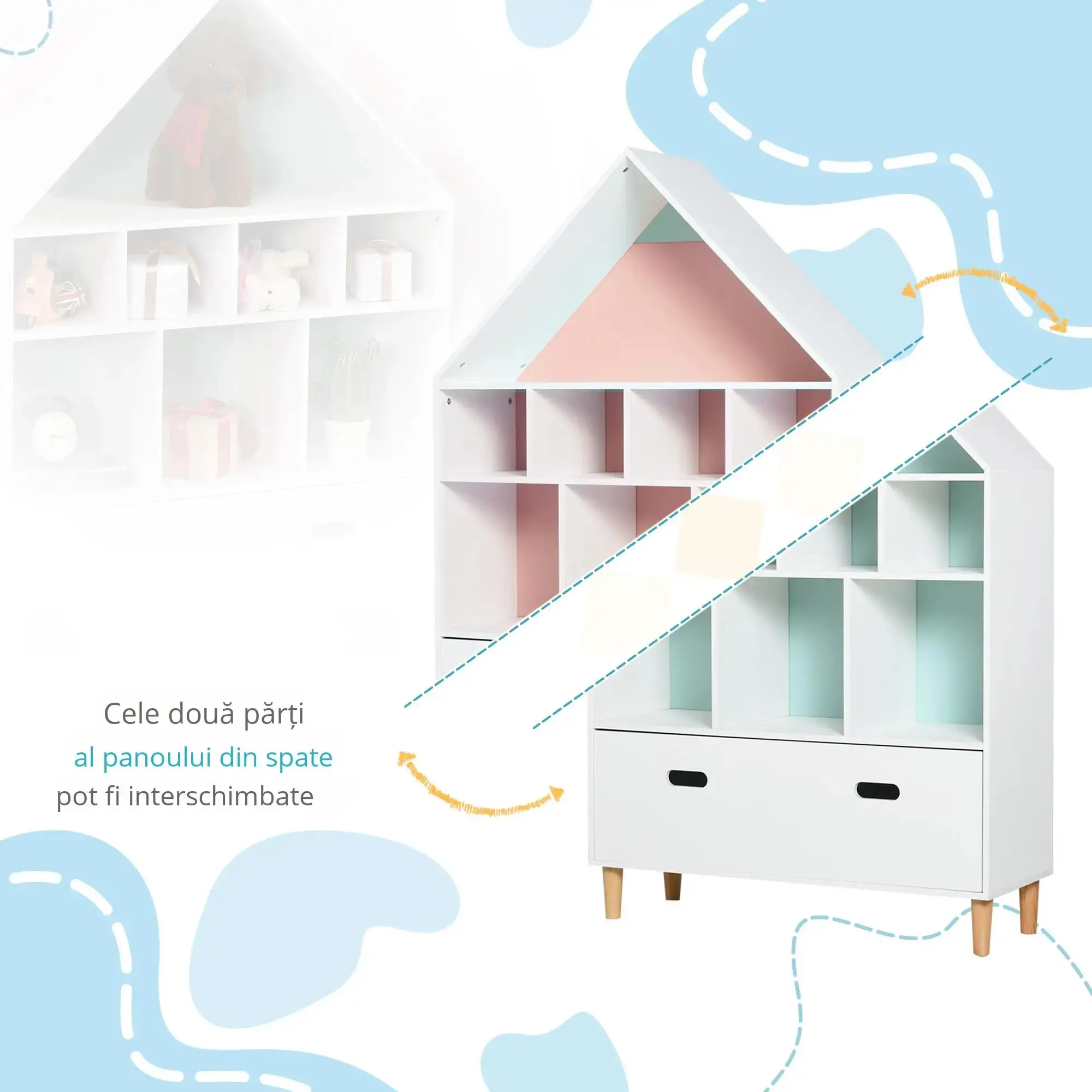 Стеллаж для игрушек Homcom 311-010 (White) - 7
