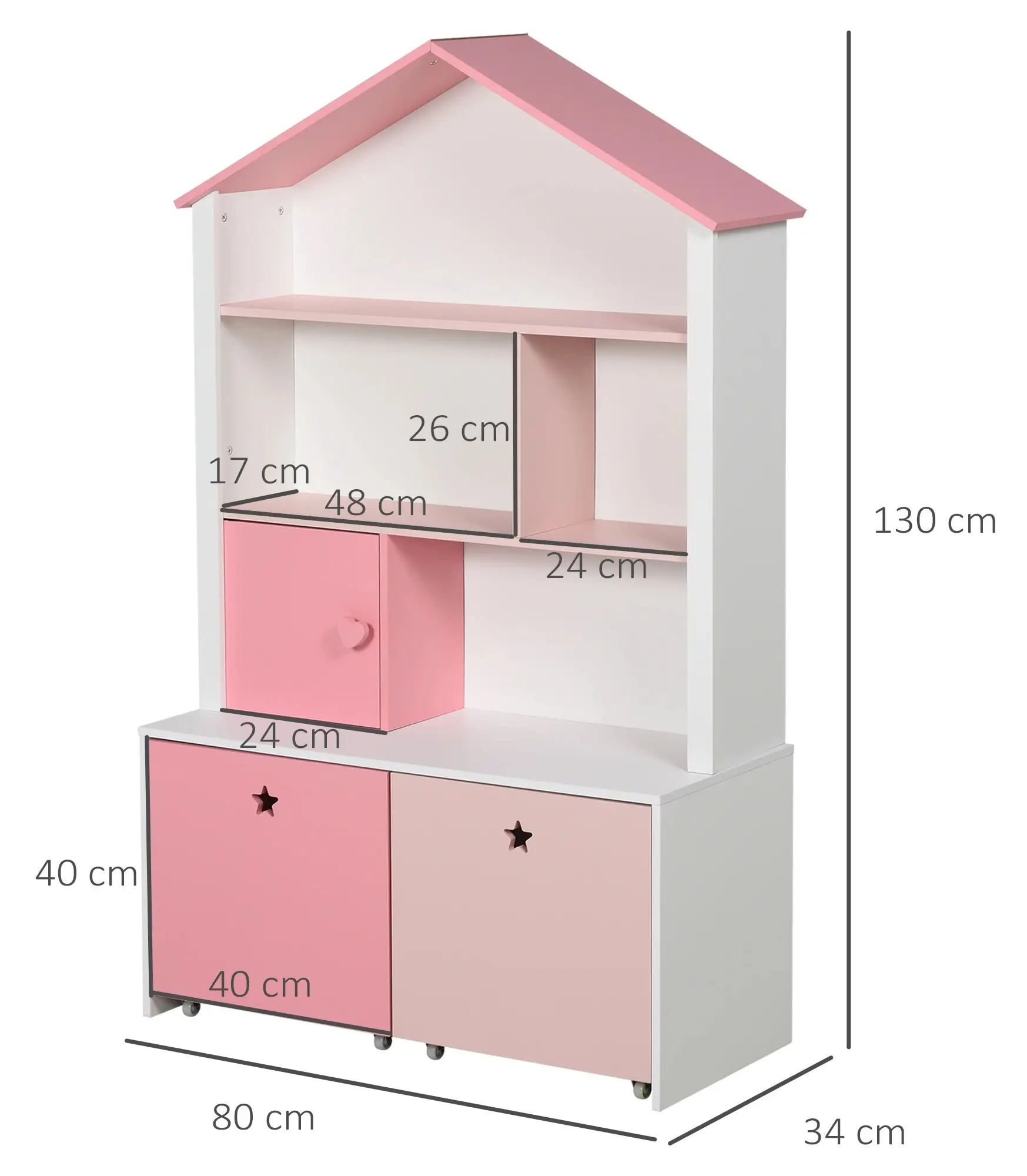 Стеллаж Homcom 311-012 (Pink/White) - 5