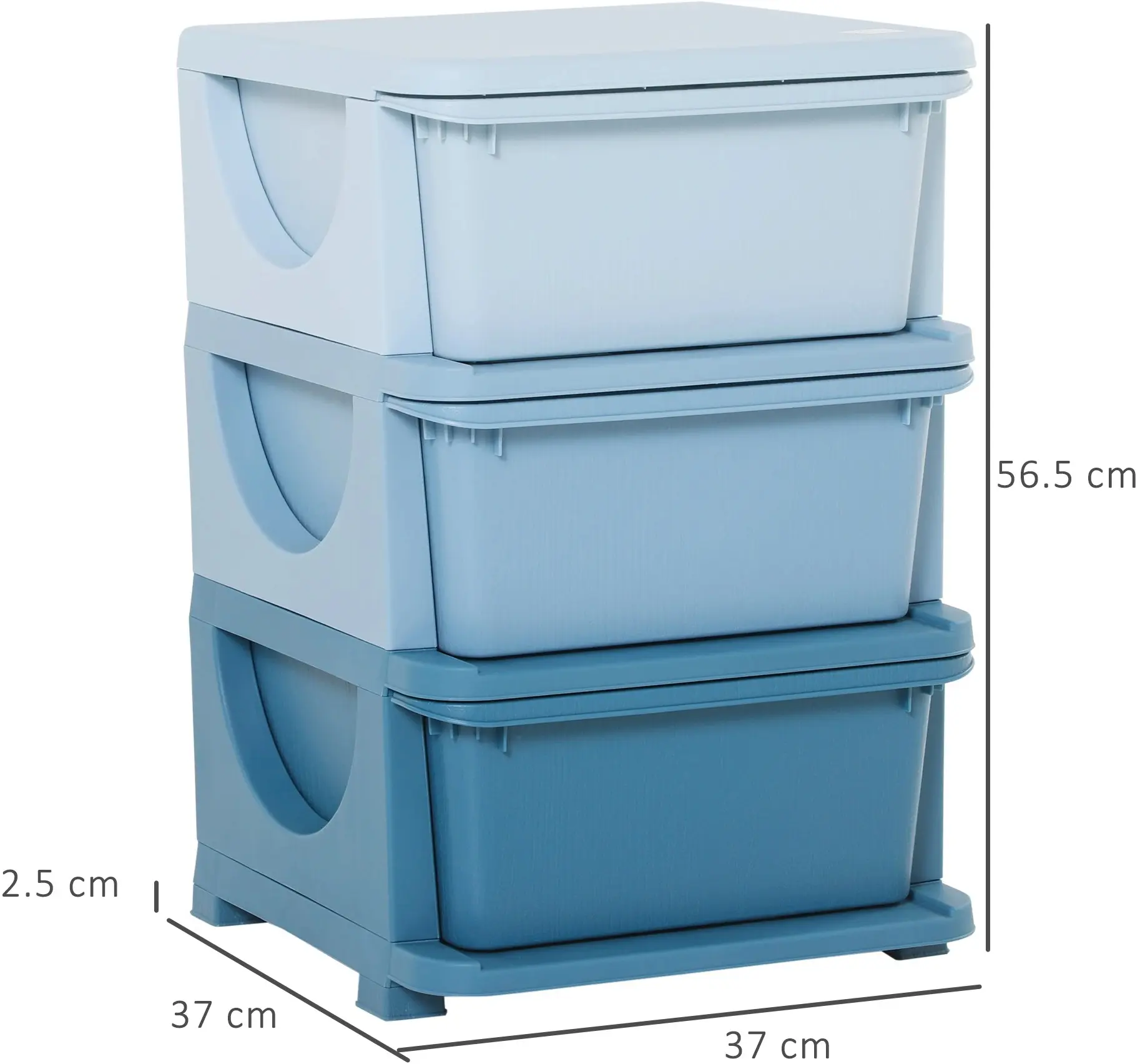 Tumba-organizator de jucarii Homcom 311-023BU (Blue) - 9