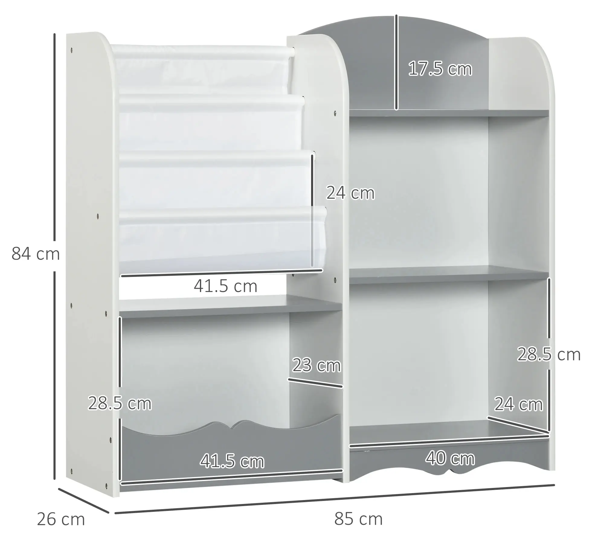 Etajera pentru jucarii Zonekiz 311-060V80GY (Grey) - 4