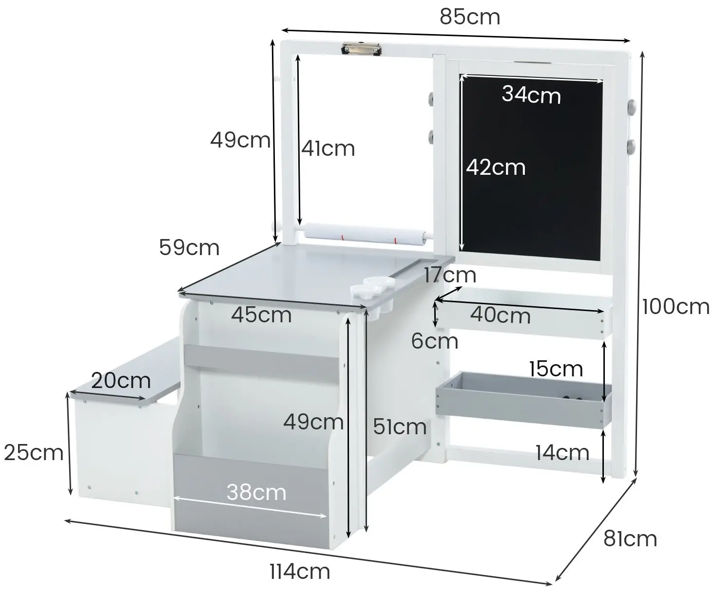 Стол-мольберт Costway TM10078HB (Light Grey) - 3