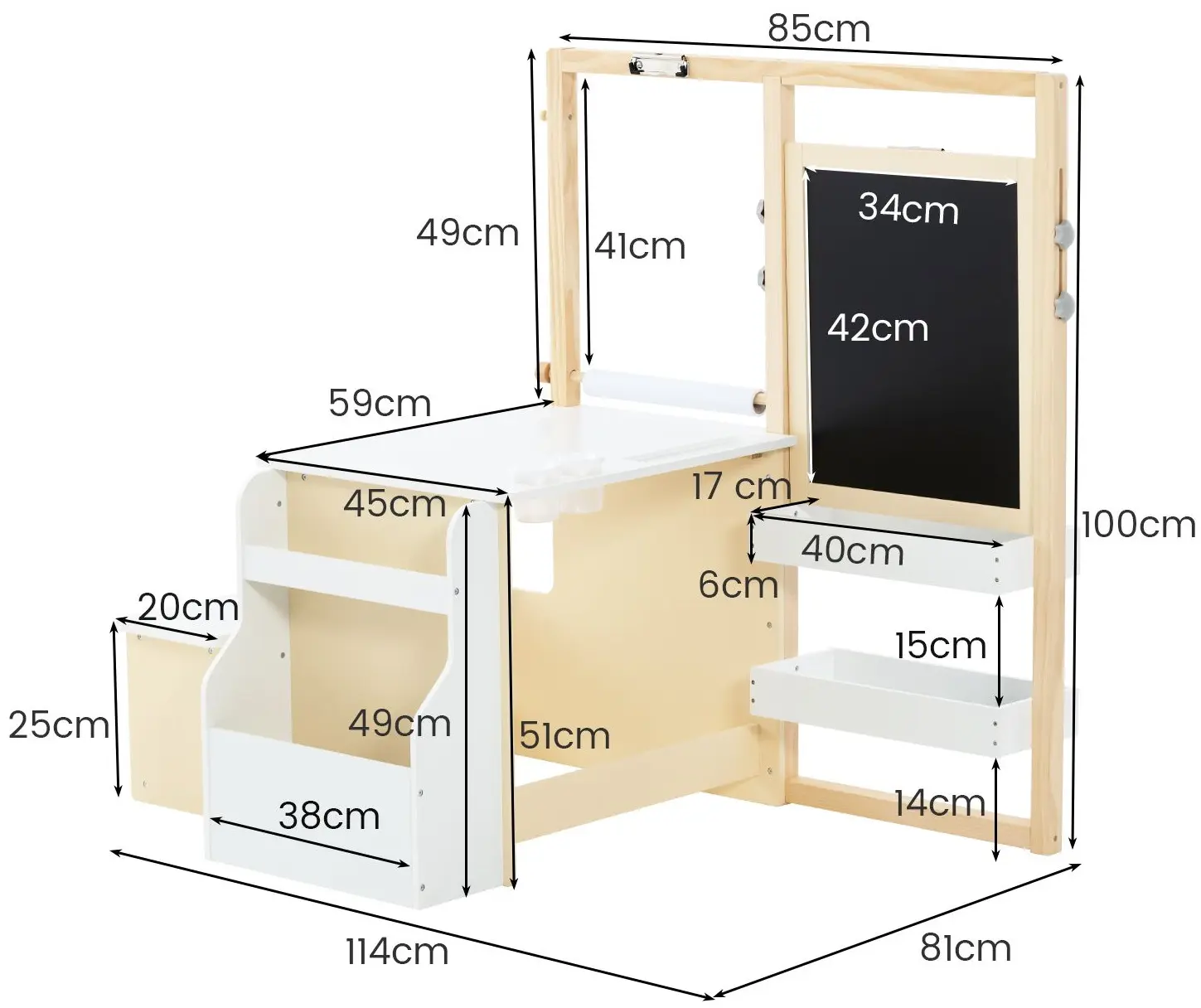 Стол-мольберт Costway TM10078WH (White) - 4