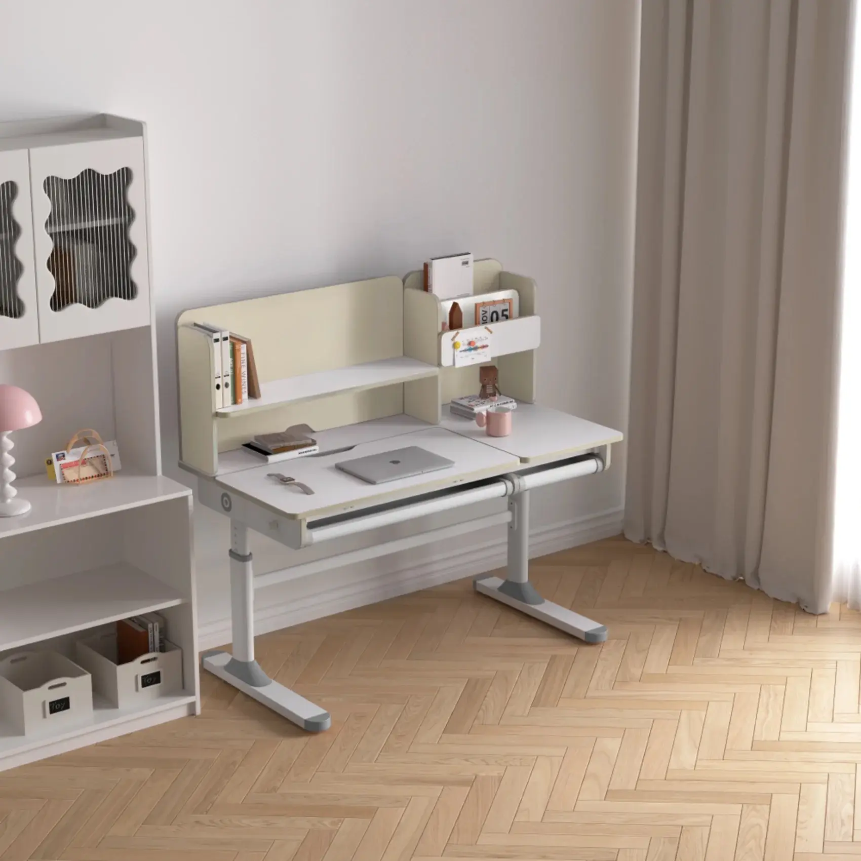 Парта Tempo Kondela Ledin (Natural/White) - 2