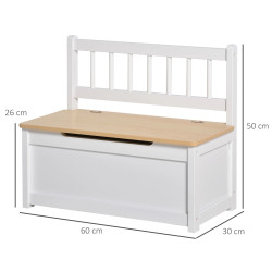 Banca pentru copii Homcom 311-034 (White/Natural) Thumb