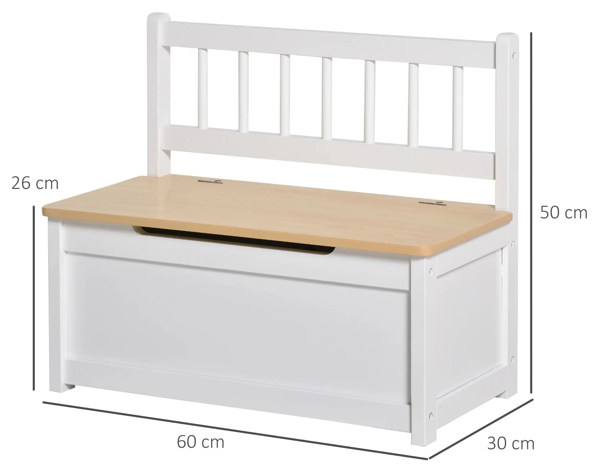 Banca pentru copii Homcom 311-034 (White/Natural) - 5
