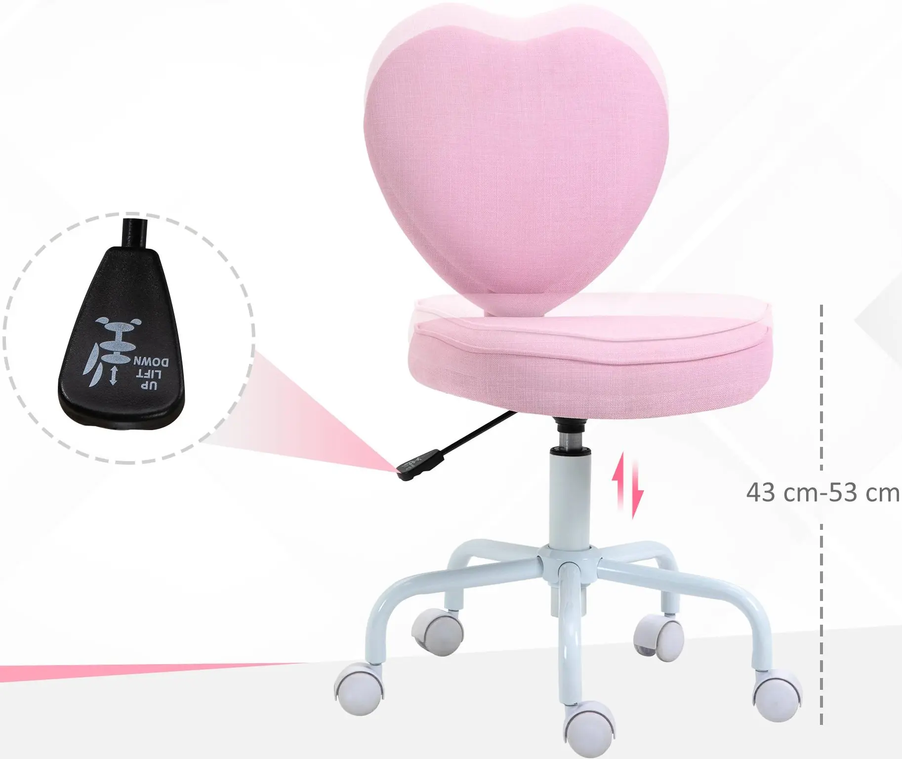 Fotoliu Homcom 833-942 (Pink/White) - 5