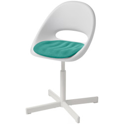 Fotoliu Ikea Loberget/Sibben cu perna (Alb/Turcoaz) Thumb