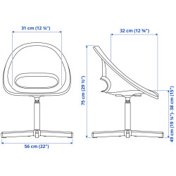 Fotoliu Ikea Loberget/Sibben cu perna (Alb/Turcoaz) Thumb