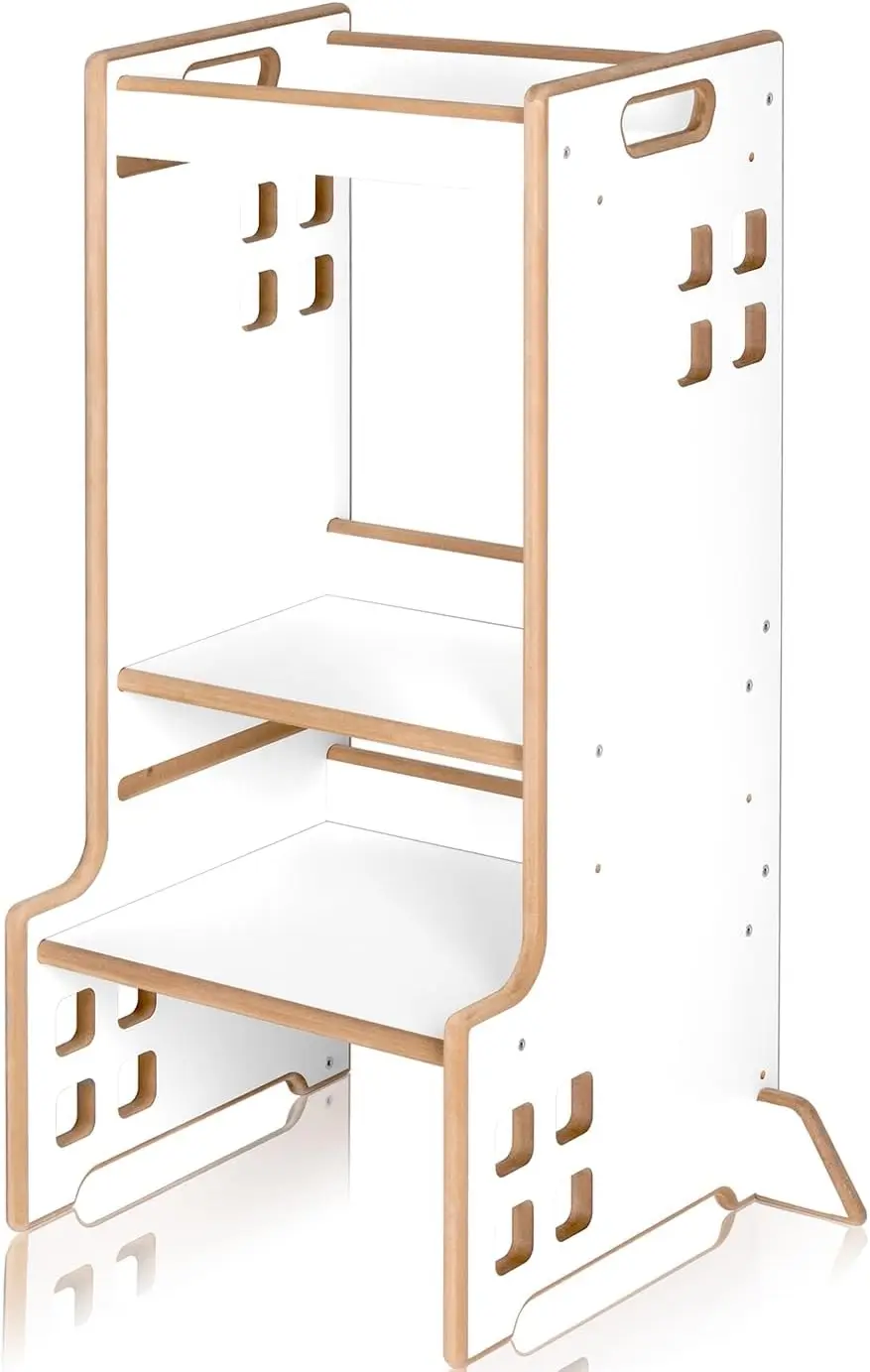 Детский табурет-стремянка 2в1 Lionelo Cass (White/Natural) - 2