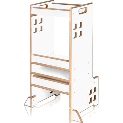 Детский табурет-стремянка 2в1 Lionelo Cass (White/Natural) Thumb