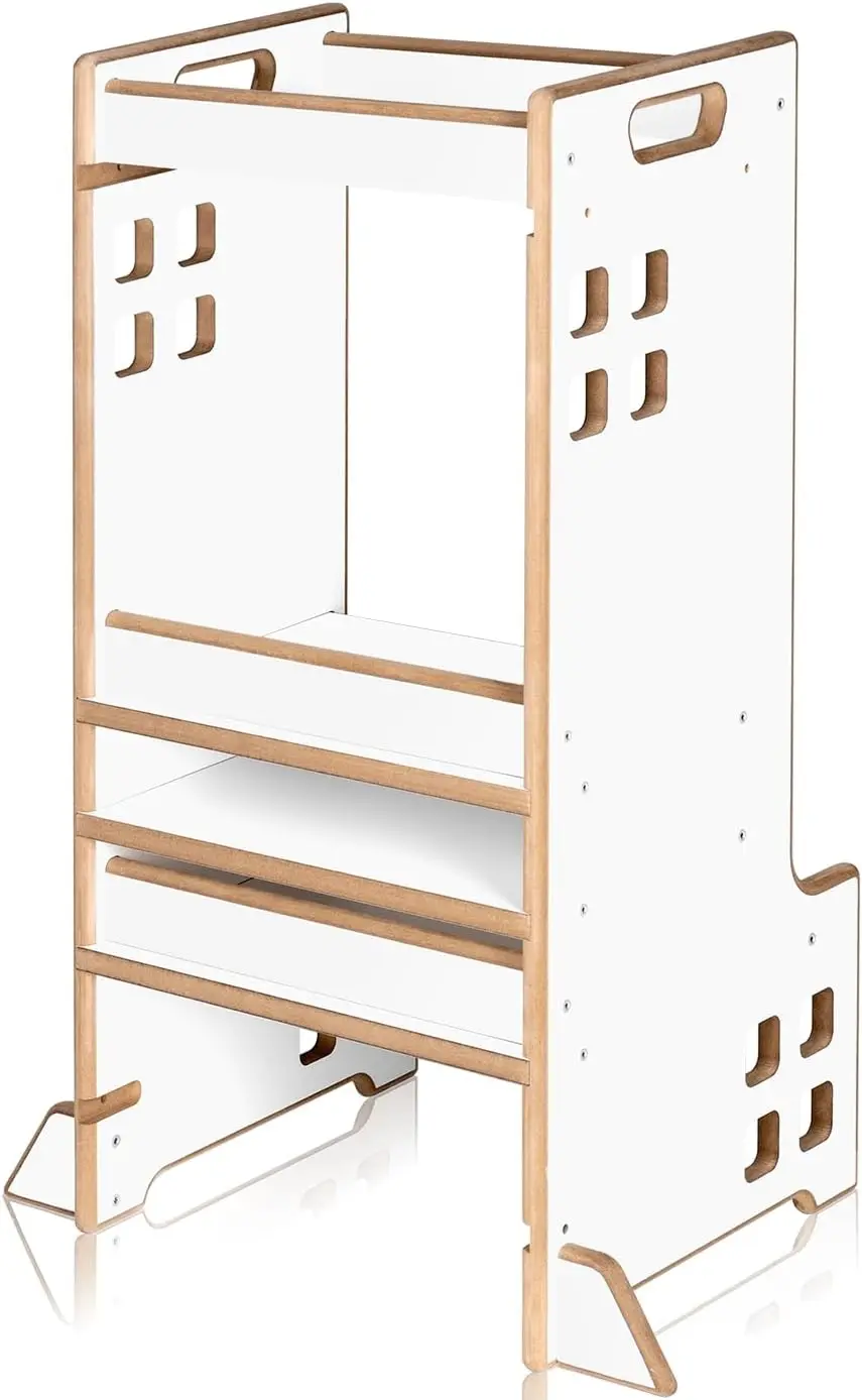 Детский табурет-стремянка 2в1 Lionelo Cass (White/Natural) - 3