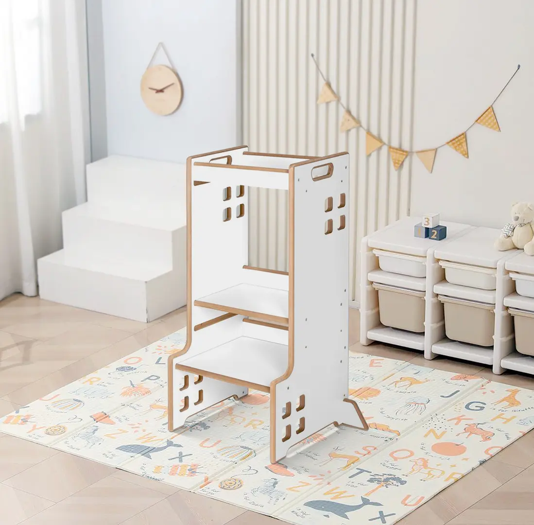 Детский табурет-стремянка 2в1 Lionelo Cass (White/Natural)