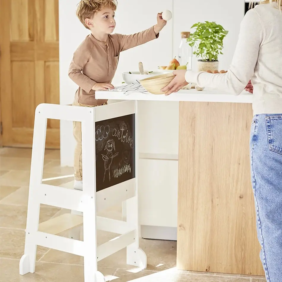 Башня Монтессори 2в1 Premaman Premissori Learning Tower (White) - 5