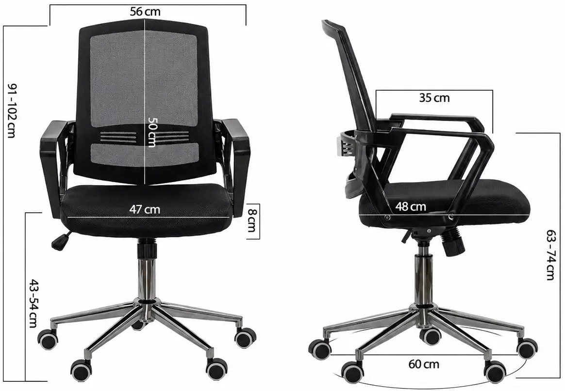 Кресло Prestige Chairs OFF 624M (Black) - 11