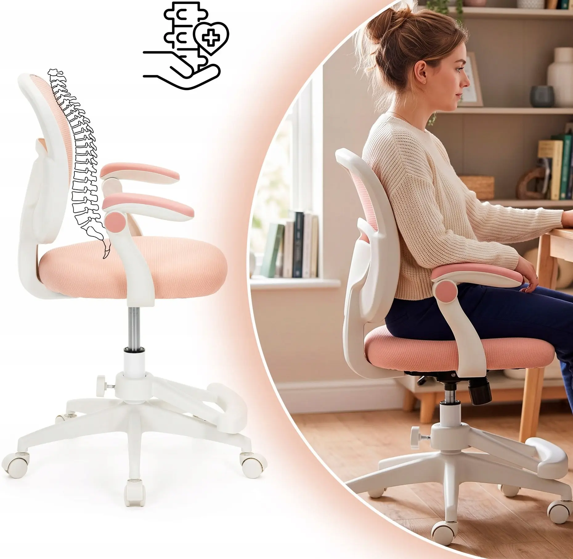 Кресло Springos HF0075 (White/Pink) - 7