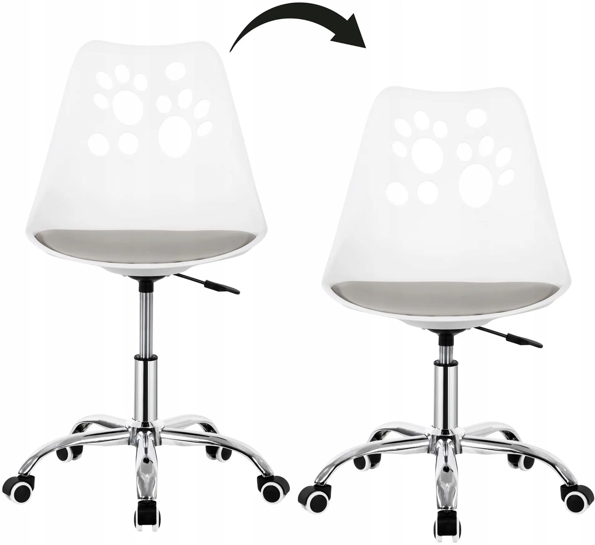 Fotoliu Springos Paws HF0040 (White/Grey) - 4