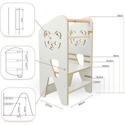 Детский табурет-стремянка VERKdesign Kidoo Bear (White) Thumb