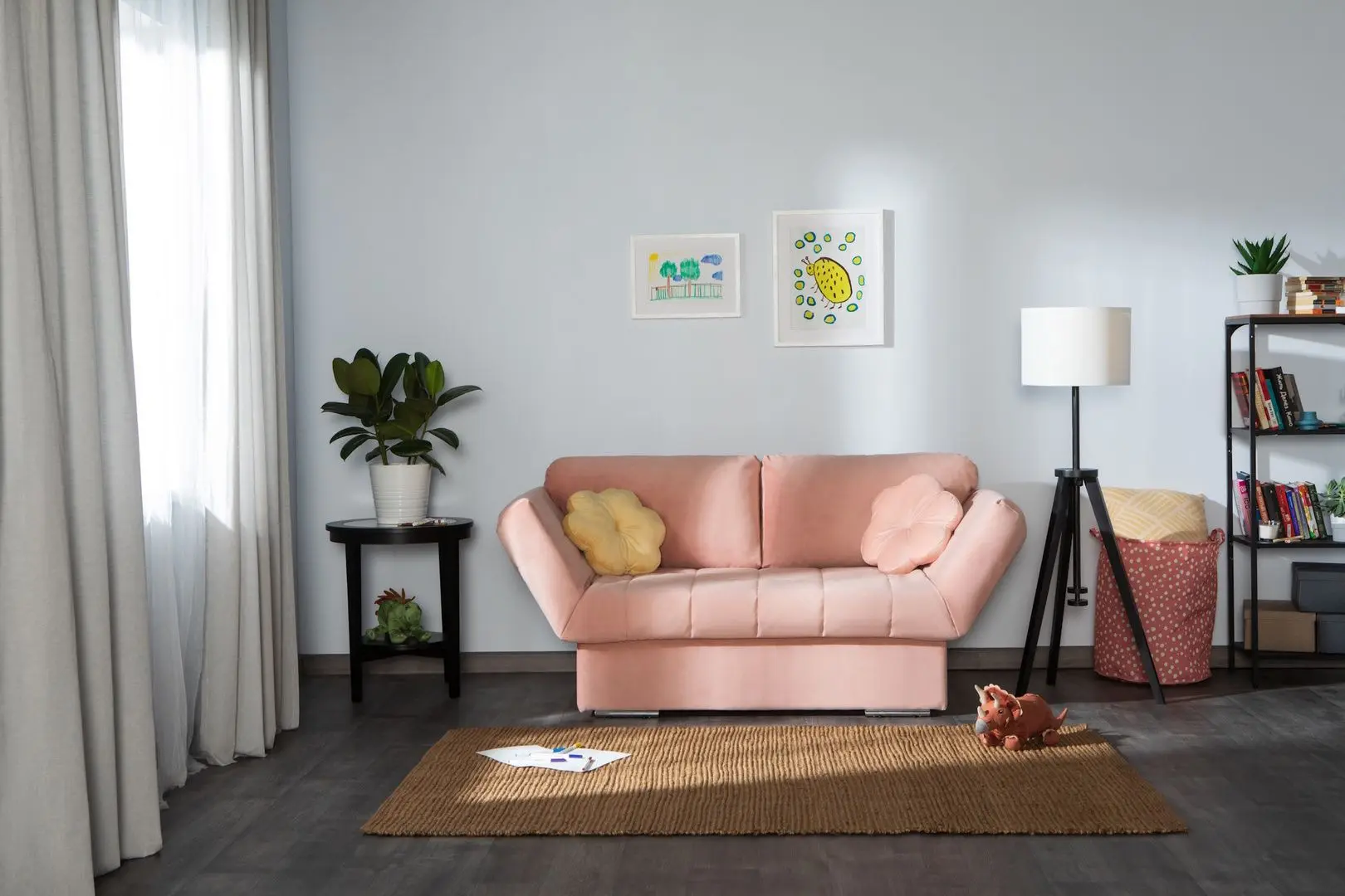 Canapea Askona Lily Sky Velvet 01 (Pink)