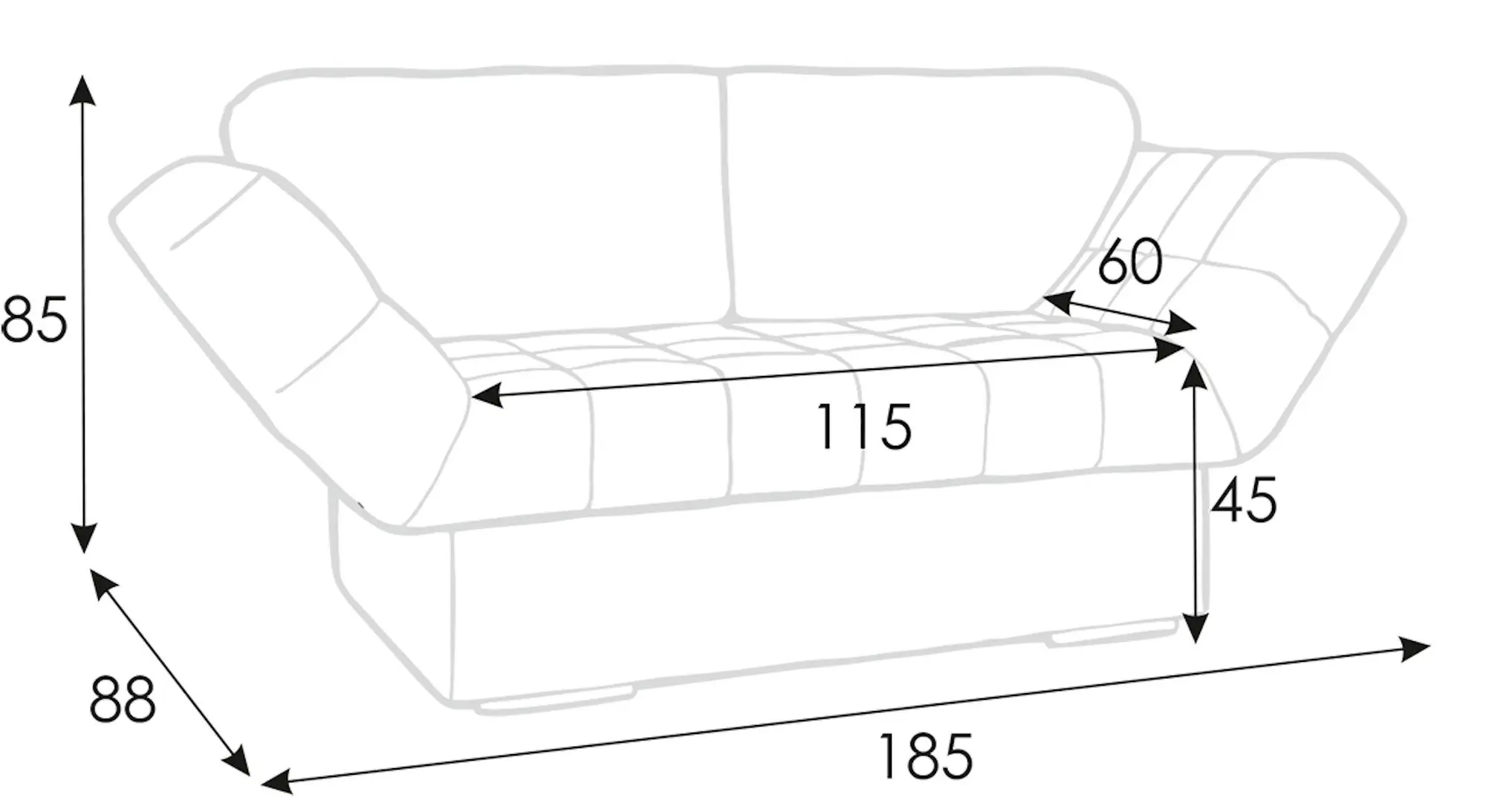 Canapea Askona Lily Sky Velvet 01 (Pink)