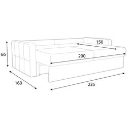 Canapea Askona Lucky M Sky Velvet 08 (Beige) Thumb