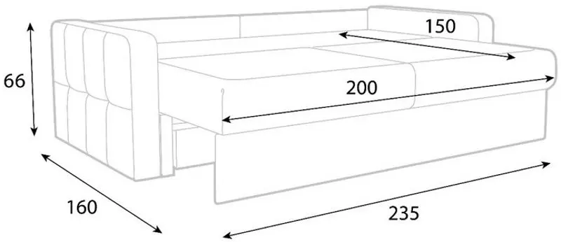 Canapea Askona Lucky M Sky Velvet 08 (Beige) - 8