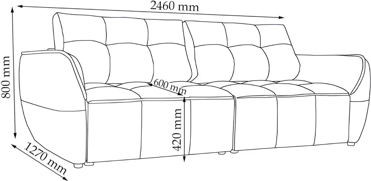 Canapea Charmbed Bombay Mono 03 (Light Grey)