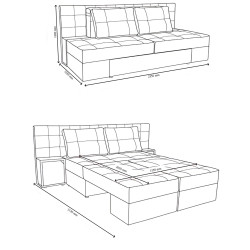 Canapea Charmbed Dublin Mono 02 (Beige/Sonoma Oak) Thumb