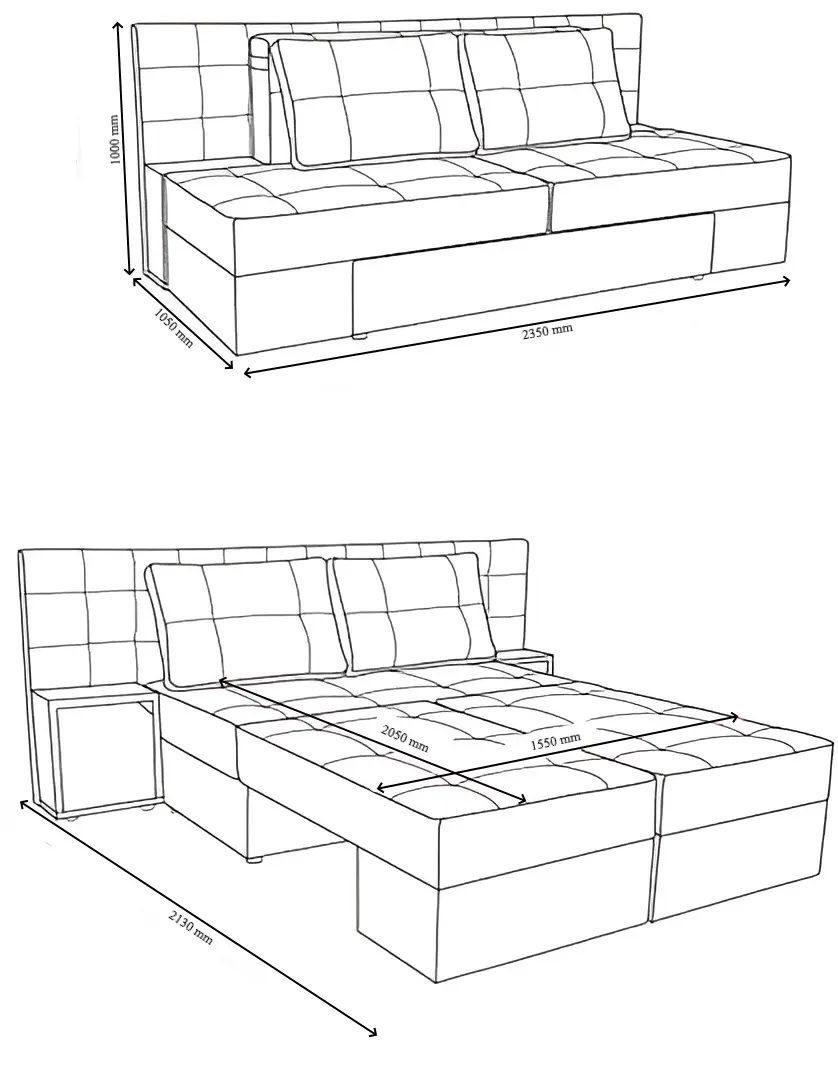 Canapea Charmbed Dublin Mono 02 (Beige/Sonoma Oak) - 6