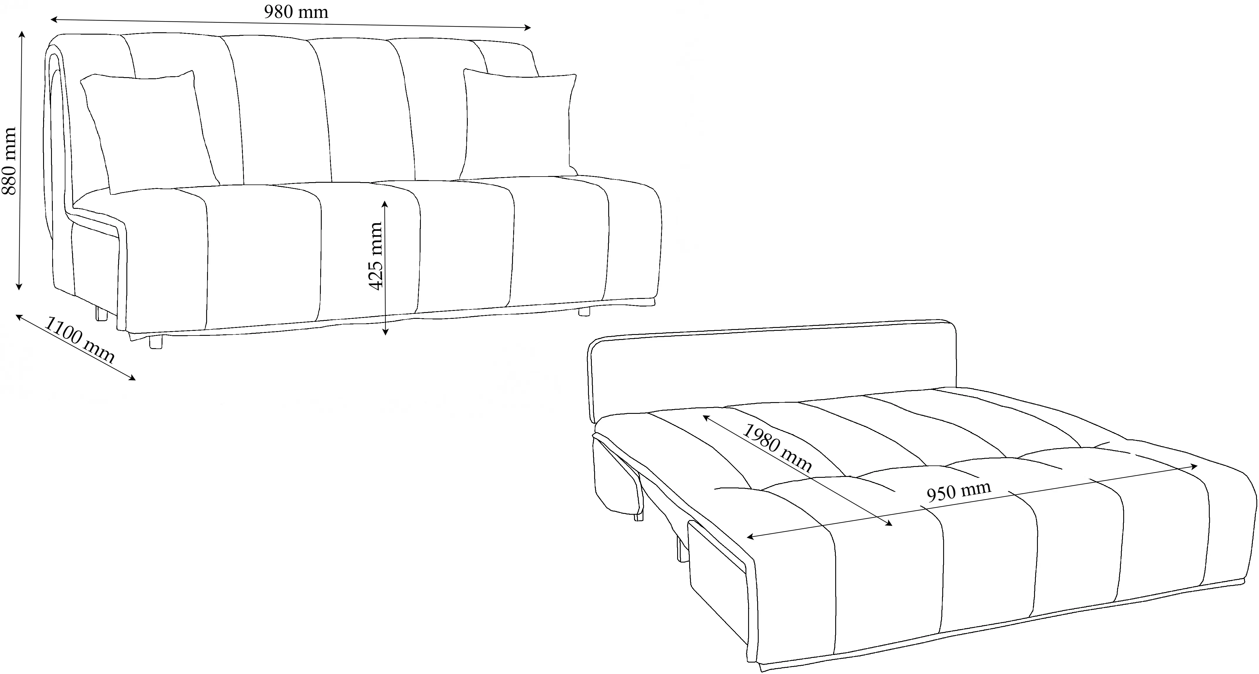 Диван Charmbed Malta 0.9м King 08 (Dove) - 5
