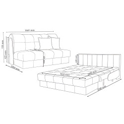 Canapea Charmbed Michigan 1.4m King 02 (Beige) Thumb