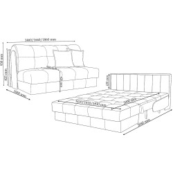 Canapea Charmbed Michigan 1.6m King 10 (Steel) Thumb