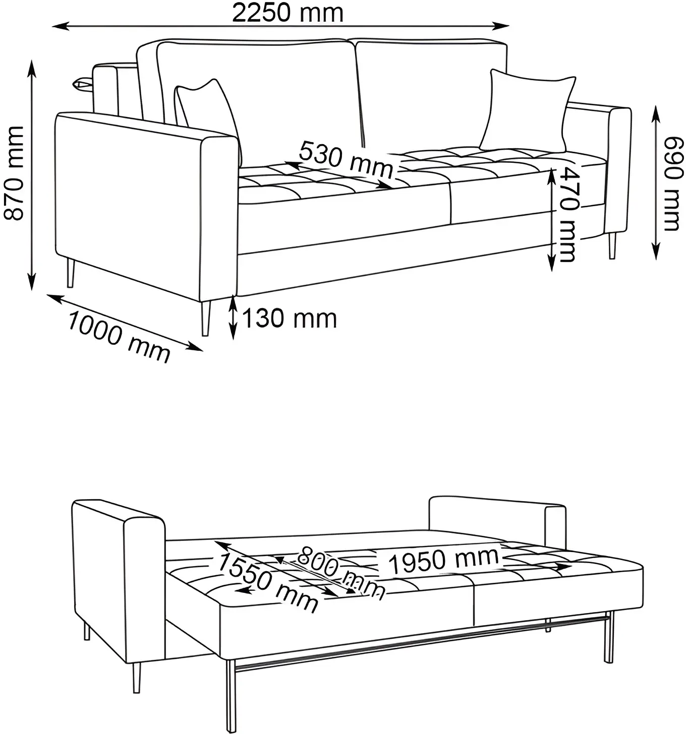 Canapea Charmbed Namur Mono 02 (Beige)