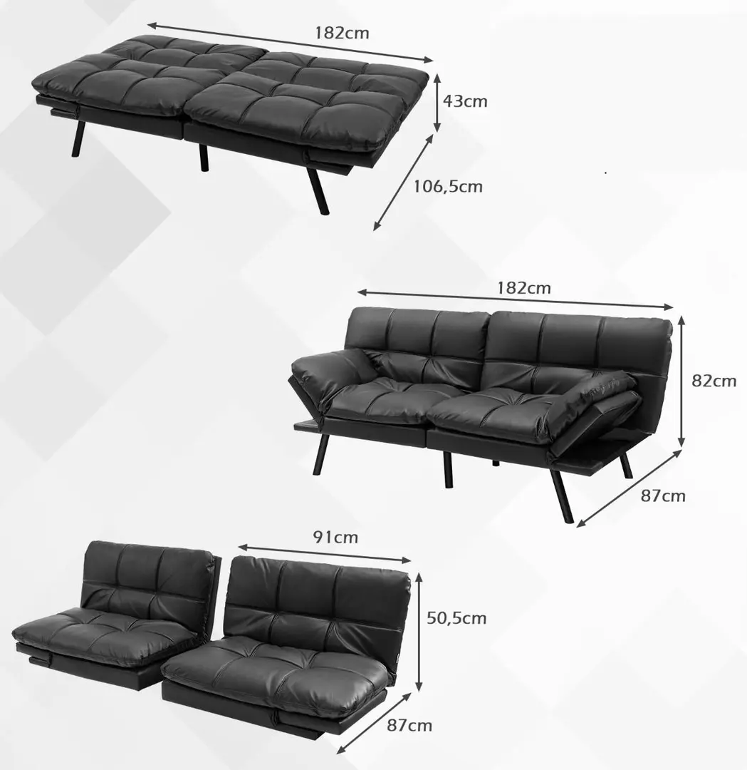 Canapea Costway HV10326DK (Black)