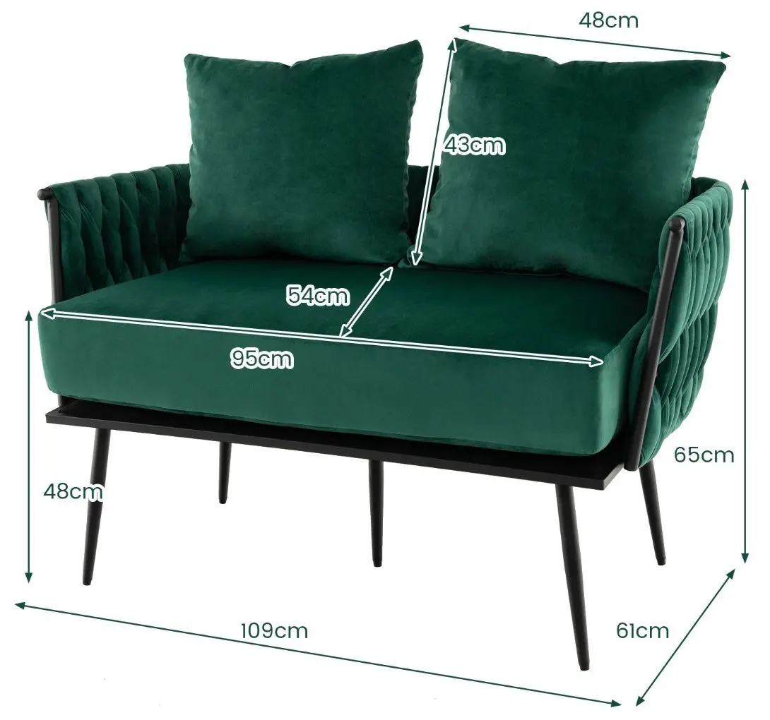 Диван Costway HV10503GN (Green) - 5